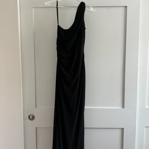 Betsy & Adam Black Dress, One Shoulder Size 4 - Picture 4 of 8